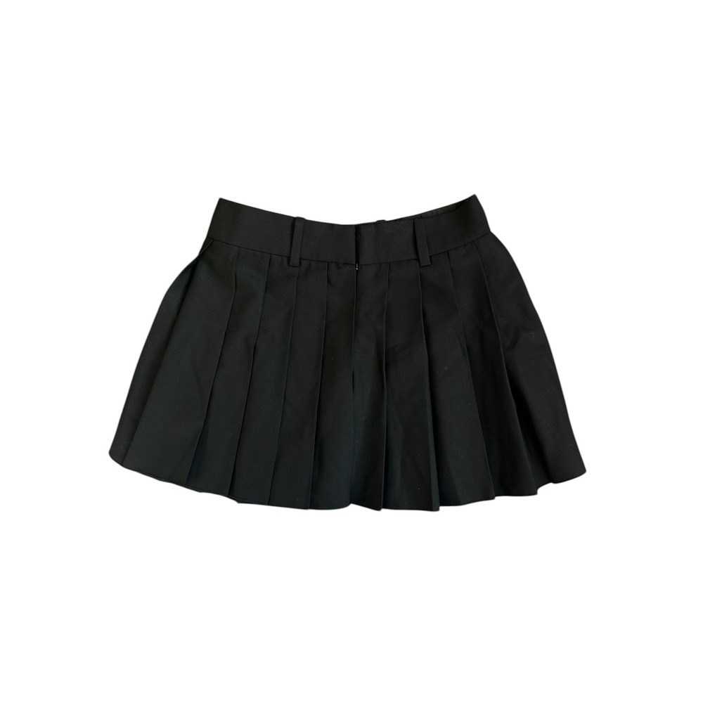 Babaton Aritzia Black Pleated Mini Skirt Size 2 Knife Pleat Belt Loops Solid - Picture 5 of 6